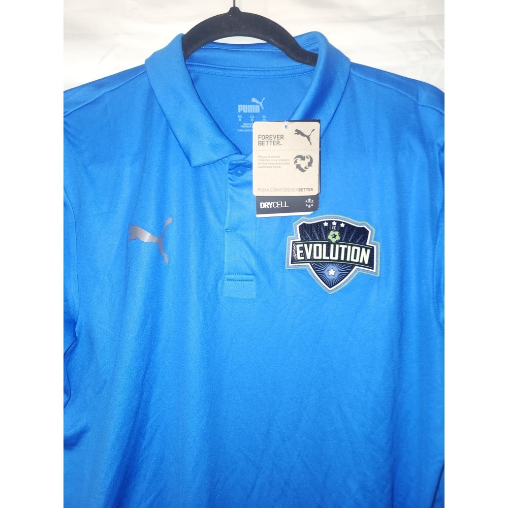 Puma Shirt M Mens Soccer/ Football Team Blue Short Sleeve Jersey NWT - Picture 3 of 9